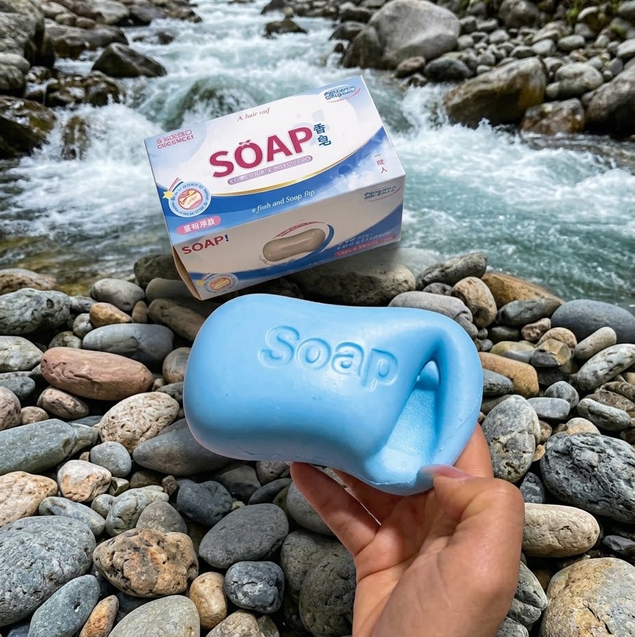 Blue squishy soap